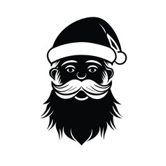 Santa Claus Icon Vector Illustration - Cartoon Clipart and Line Art Design for Christmas Graphics.eps