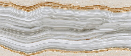Elegant Gray and White Onyx with Intricate Natural Patterns in Smooth Flowing Stripes