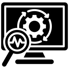 Monitoring Solid Icon Vector Illustration
