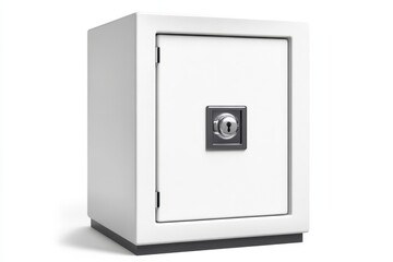 Compact white security cabinet with key lock