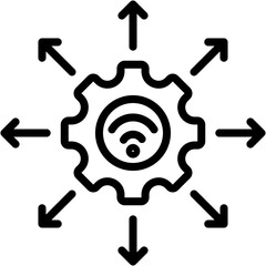 Automated Deployment Lineal Icon Vector Illustration