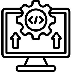 Code Deployment Lineal Icon Vector Illustration
