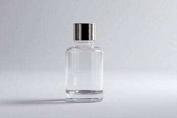 Naklejka premium Elegant Mockup Showcasing an Essential Oil Bottle With a Silver Cap Generative AI