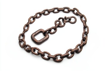 Obraz premium Rustic bronze chain with unique square link