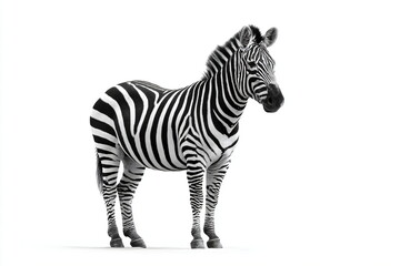 Fototapeta premium Zebra isolated on white background, side view