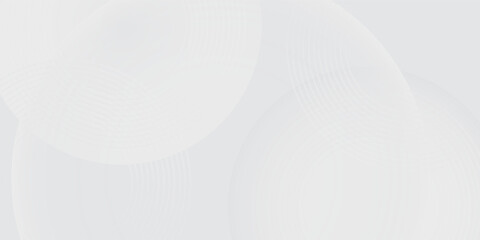 White geometric abstract background overlap layer on bright space with lines effect decoration. Modern graphic design element circles style concept for banner.