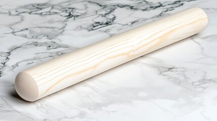 A wooden rolling pin with a light wood grain texture.