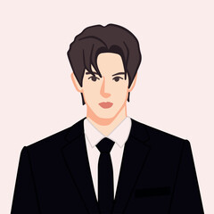 Stylish Korean Boy Portrait with Trendy Outfit - Half Body Illustration