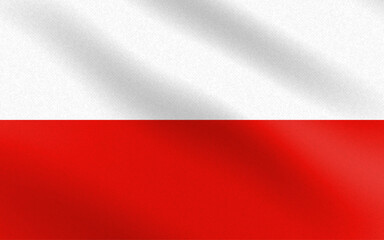 Flag of Poland with paper texture and light. Vector illustration 