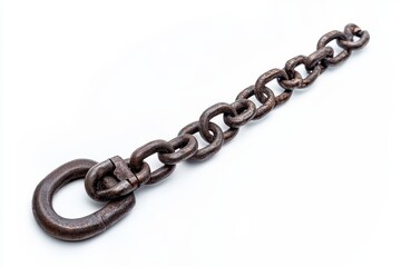 Fototapeta premium Weathered metal chain with loop end