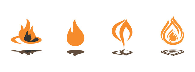 Set Icon Flames full color