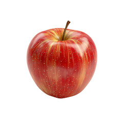 Single Red Apple with Yellow Stripes Isolated on white background
