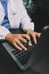 Team of professional doctors having meeting in office