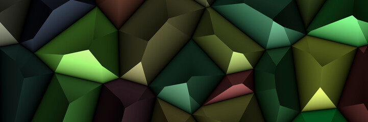 Vibrant matte 3D crystal blocks form a dynamic geometric structure