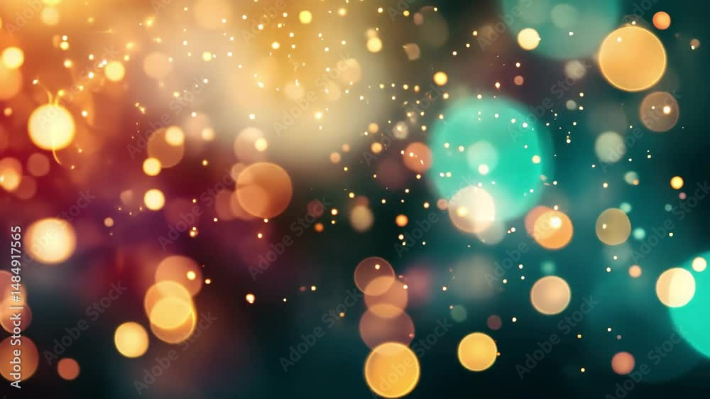 Poster vibrant bokeh background with sparkling lights creating a dreamy and enchanting atmosphere, abstract