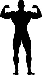 Fototapeta premium Body Bullder Male silhouette vector flat illustration design.