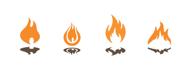 Set Icon Flames full color