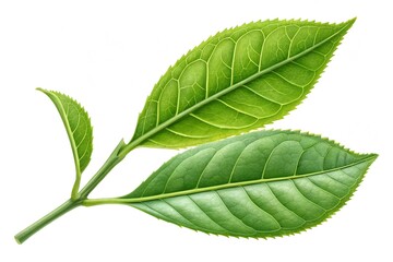 Fototapeta premium green leaf isolated on white