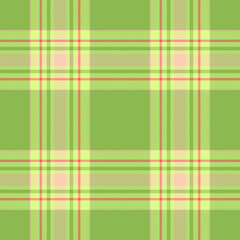 Pure vector seamless plaid, collage check fabric pattern. Eps tartan background textile texture in green and lime colors.