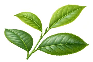 Fototapeta premium green leaf isolated on white background