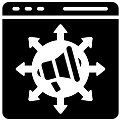 Inbound Marketing Solid Icon Vector Illustration