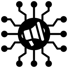 Cross Channel Marketing Solid Icon Vector Illustration