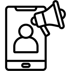 Influencer Marketing Lineal Icon Vector Illustration