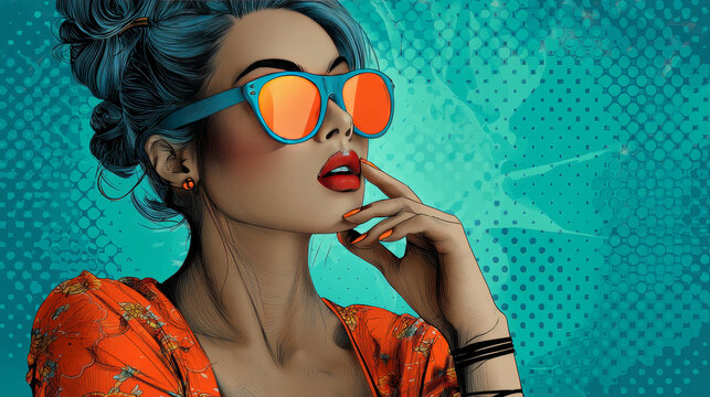 Girl preview comic book bubble pop art retro vector. Promo people