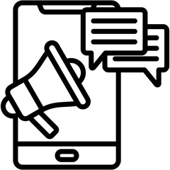 Chat Marketing Lineal Icon Vector Illustration