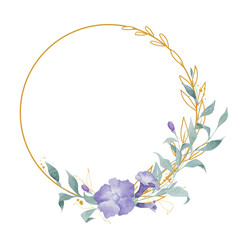 Watercolor flowers frame background vector for design.