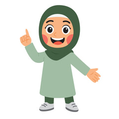 cartoon of muslim woman pointing upward