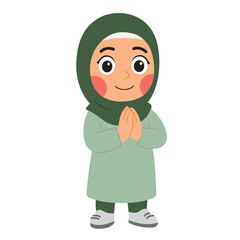 cartoon illustration of woman wearing hijab