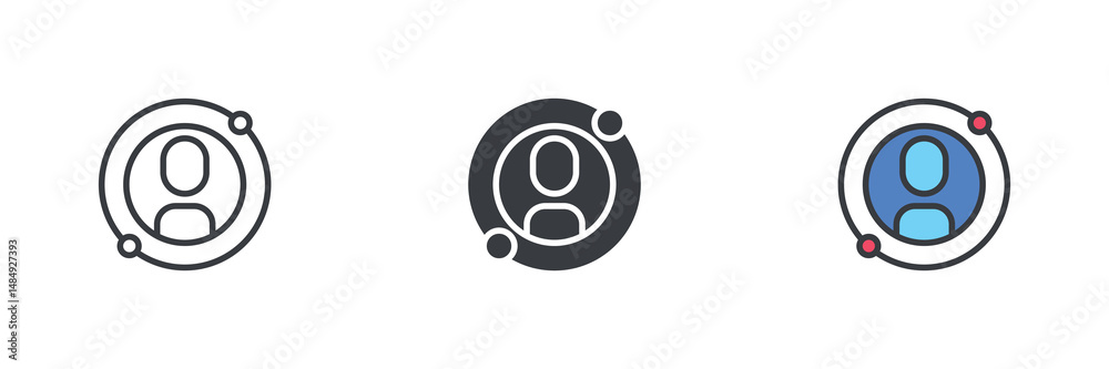 Poster User tracking different style icon set