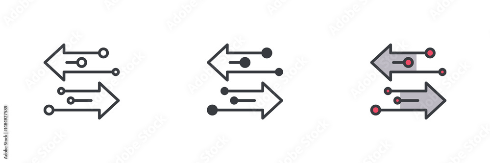 Poster Data transfer arrows different style icon set