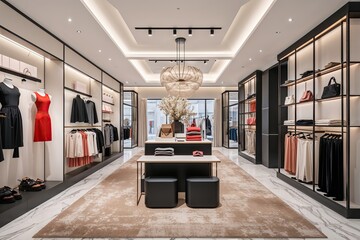 Trendy Customizable Retail Space with Contemporary Design and Fashion-Forward Appeal