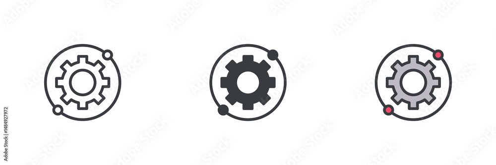 Poster System optimization different style icon set