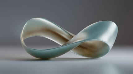 Translucent Glass Möbius Strip in Ambient Lighting