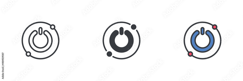 Poster Power button control different style icon set