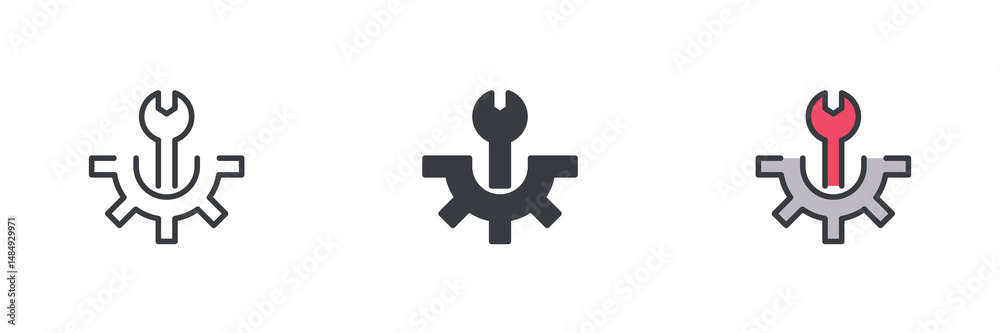 Poster System configuration different style icon set