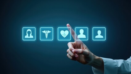 Selecting health options with digital interface features in a minimalist design