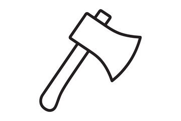 Simple black line art of an axe.
