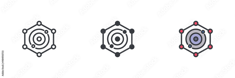 Poster Data analysis different style icon set