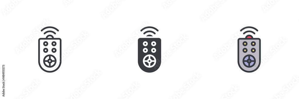 Poster Remote control signal different style icon set