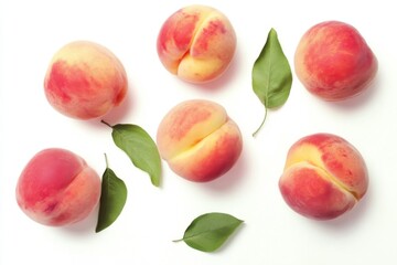 peaches on a white background