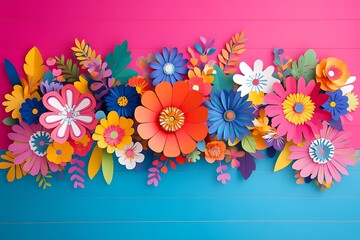 Festive and Colorful Mother's Day Greeting with Flowers
