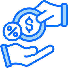 Commission Blue Icon Vector Illustration
