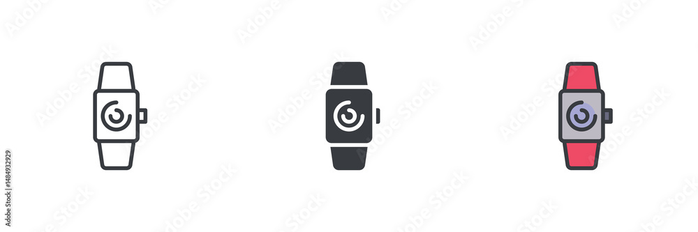 Poster Smartwatch different style icon set