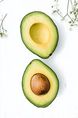avocado isolated on white background