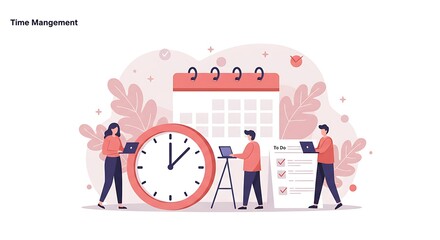 Optimizing Time: Illustration of Productivity and Deadlines