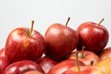Fresh Organic Red Apples Close-Up View.